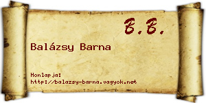 Balázsy Barna névjegykártya